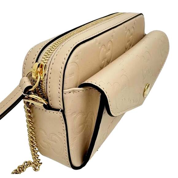 Gucci Gilbert Calfskin Mini Envelope Beige Crossbody